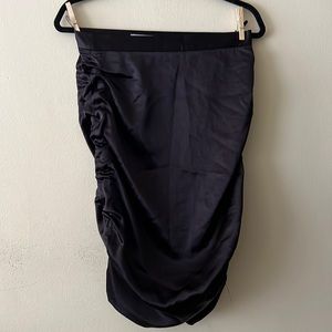 MOSCHINO, Black Satin Midi Skirt